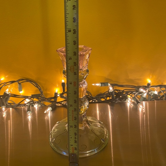 Vintage PartyLite Candlestick pink green iridescen - Picture 2 of 6